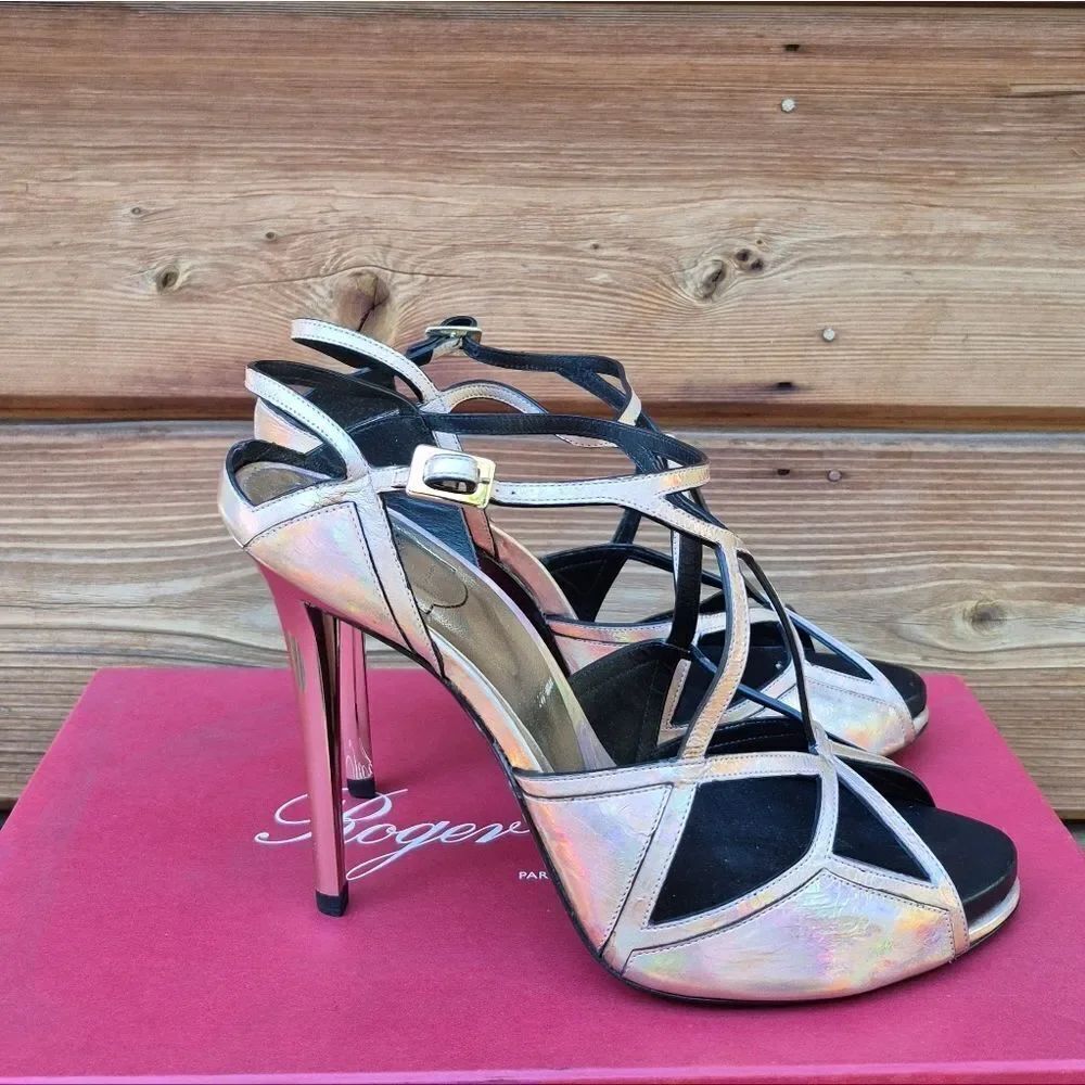 Roger Vivier IRIDESCENT Leather Heels 10